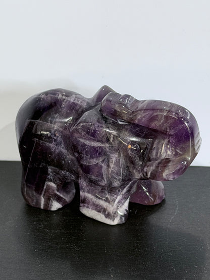 Amethyst Elephant Carving – 5cm