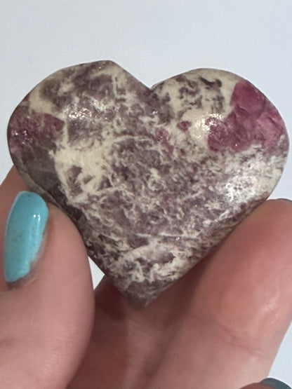 Pink Tourmaline in Matrix Heart A 5cm