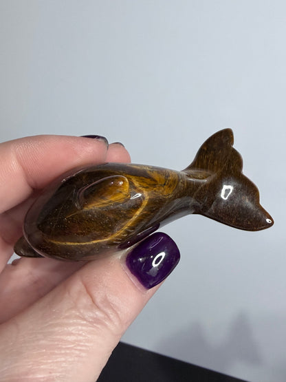 Tiger’s Eye Dolphin Carving