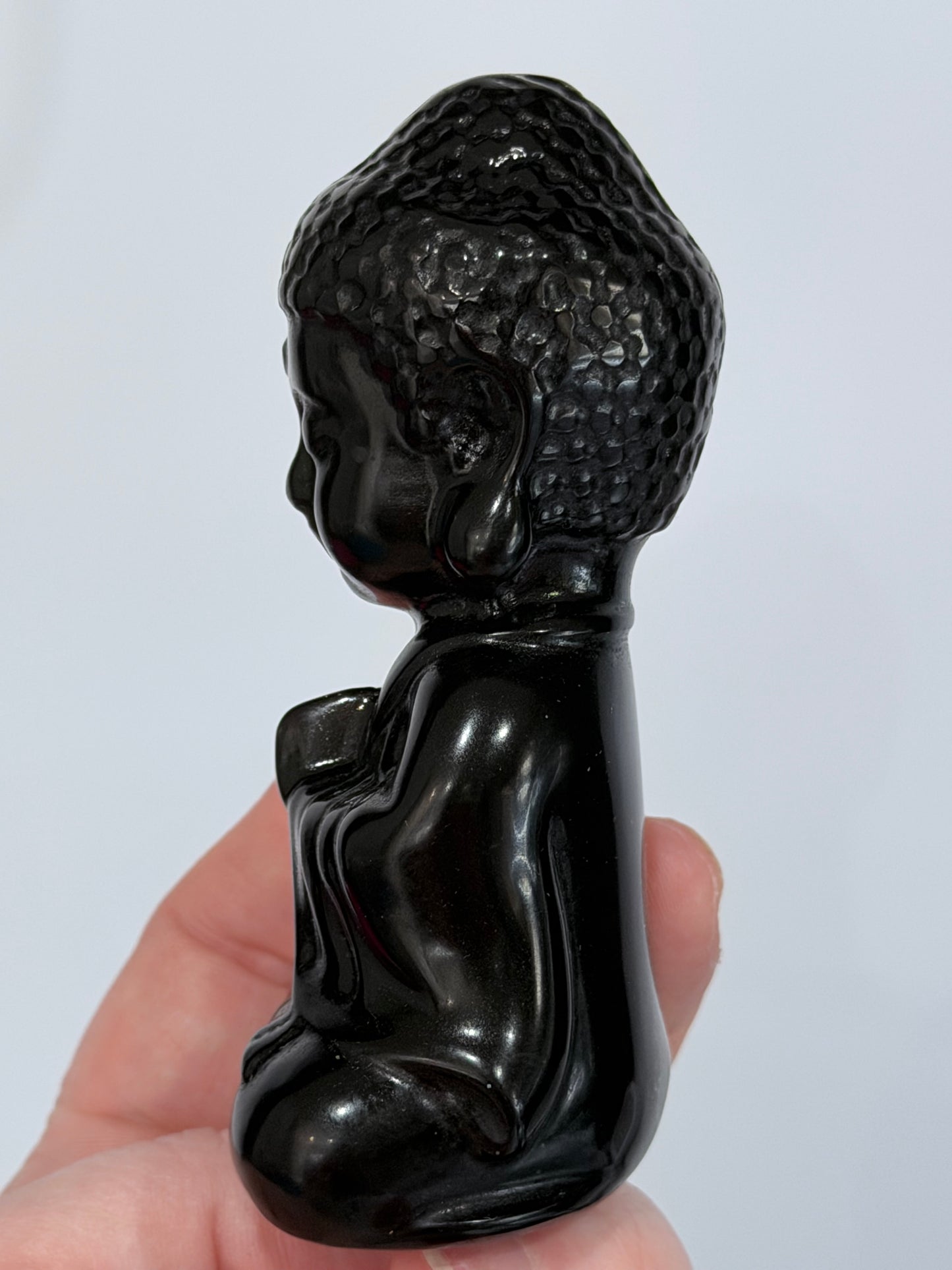 Black Obsidian Buddha Crystal Carving – 10cm