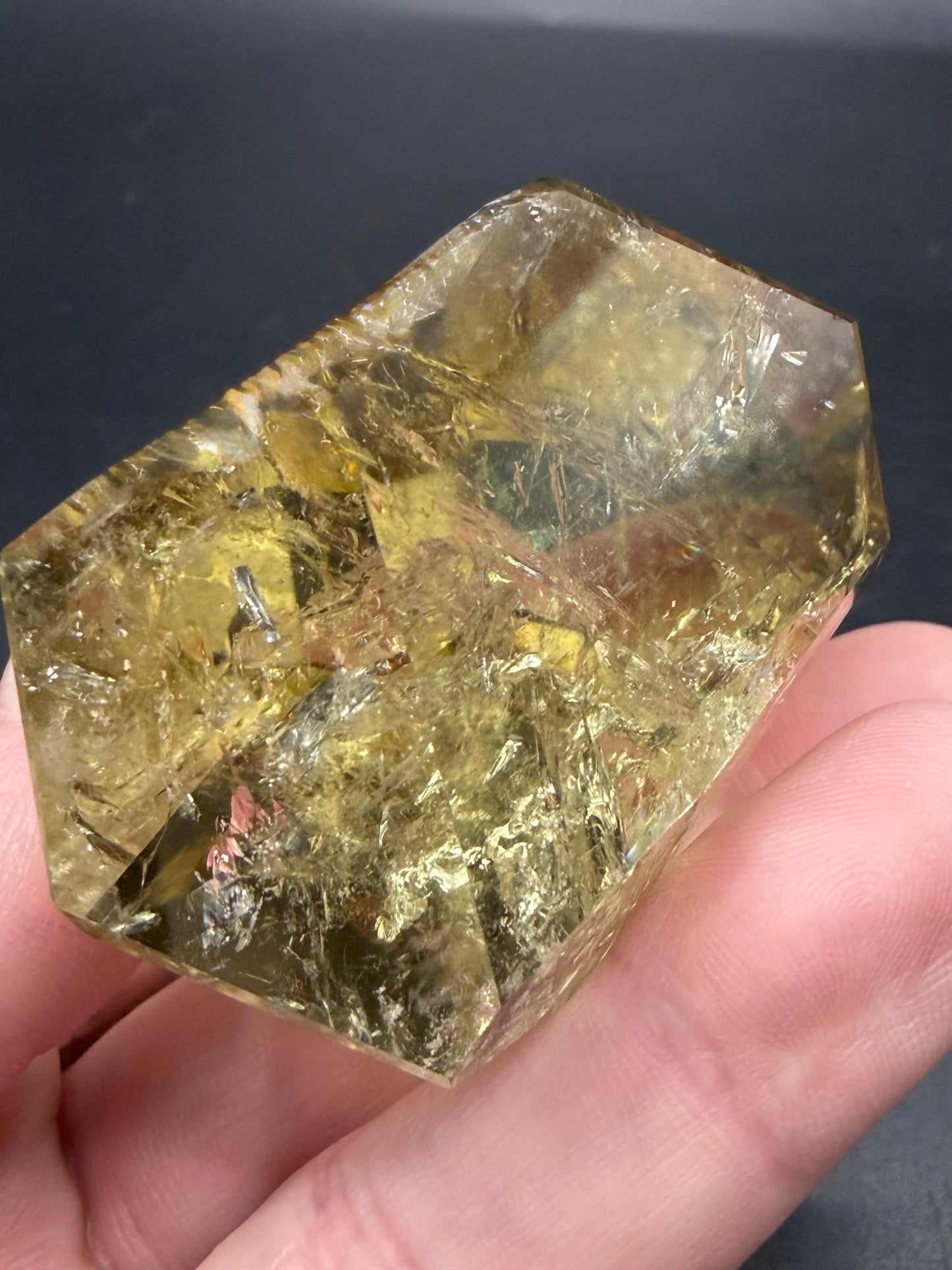 Golden Citrine Point Freeform – High Clarity with Rainbow Inclusions
