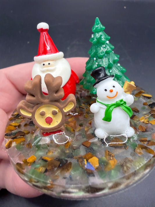 Christmas Resin Mini Scene – 8cm (Santa, Snowman & Reindeer)