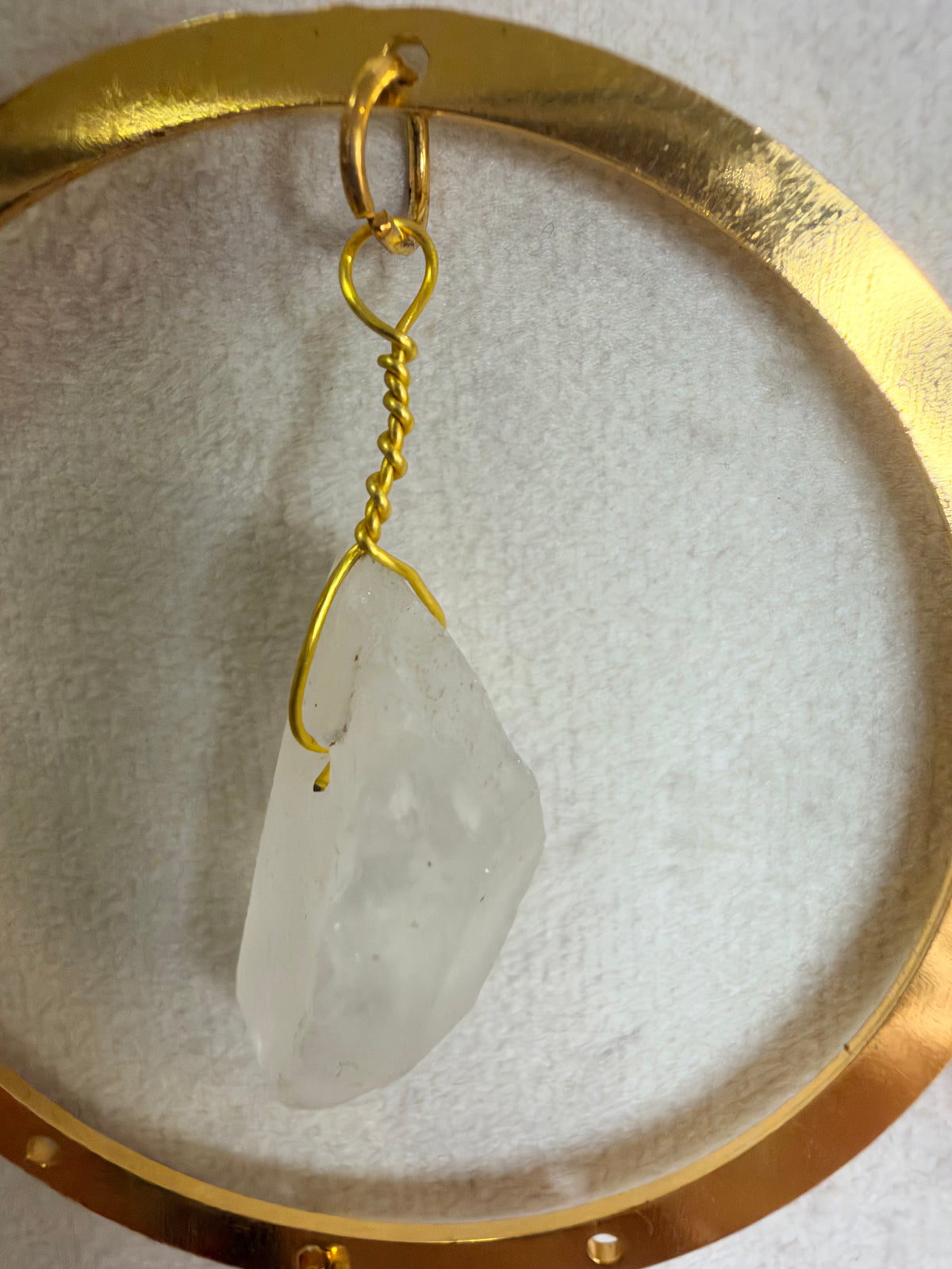 Clear Quartz Triple Moon Suncatcher – 30 × 15cm