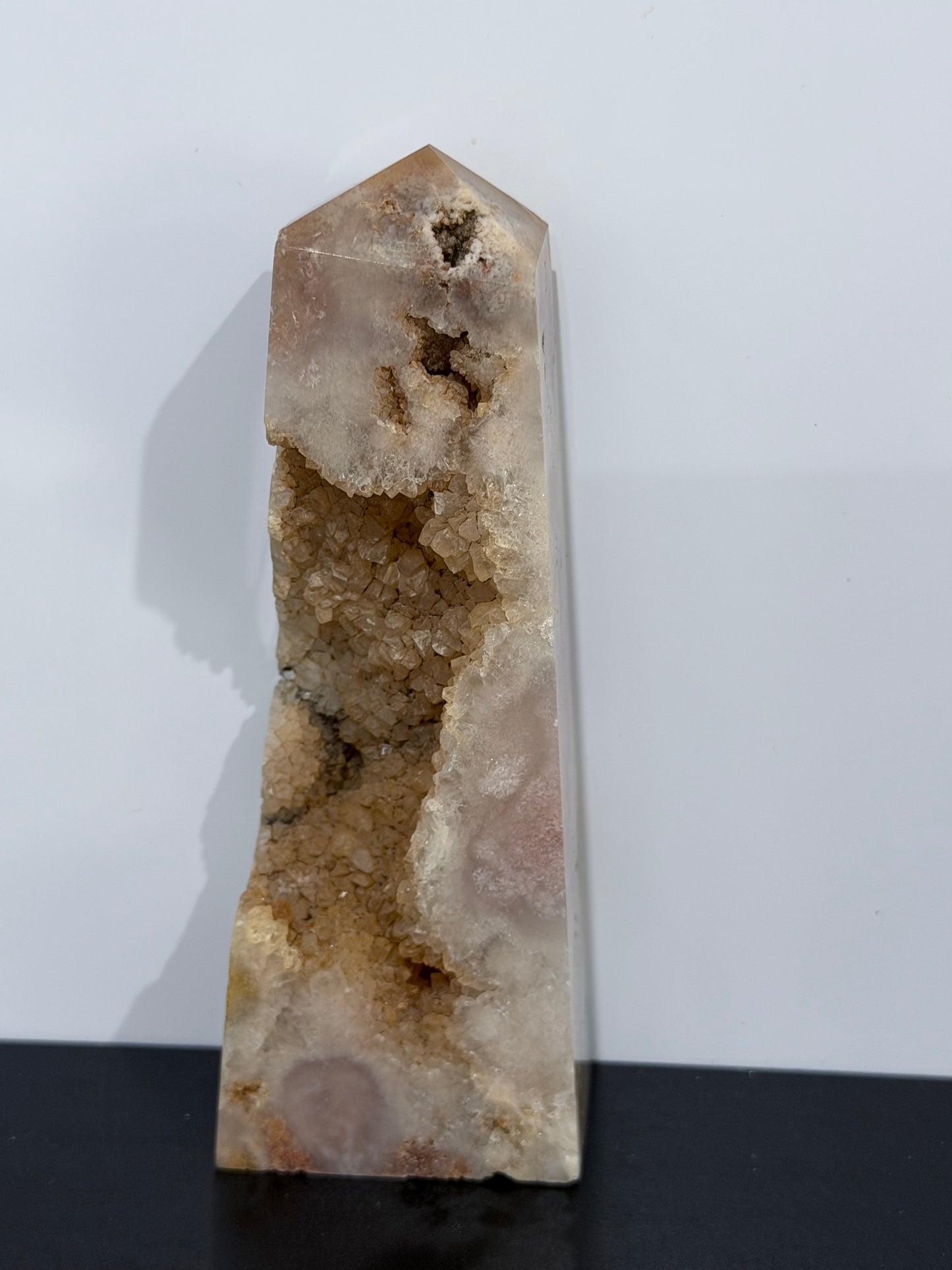 Flower Agate Druzy Tower 12 × 5 cm | 142 g
