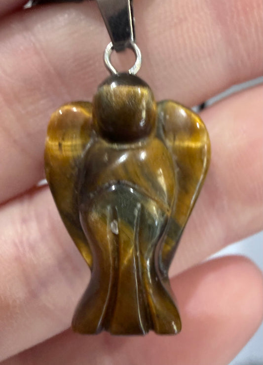 Tiger’s Eye Angel Crystal Pendant – 2.2 × 1.6 cm B