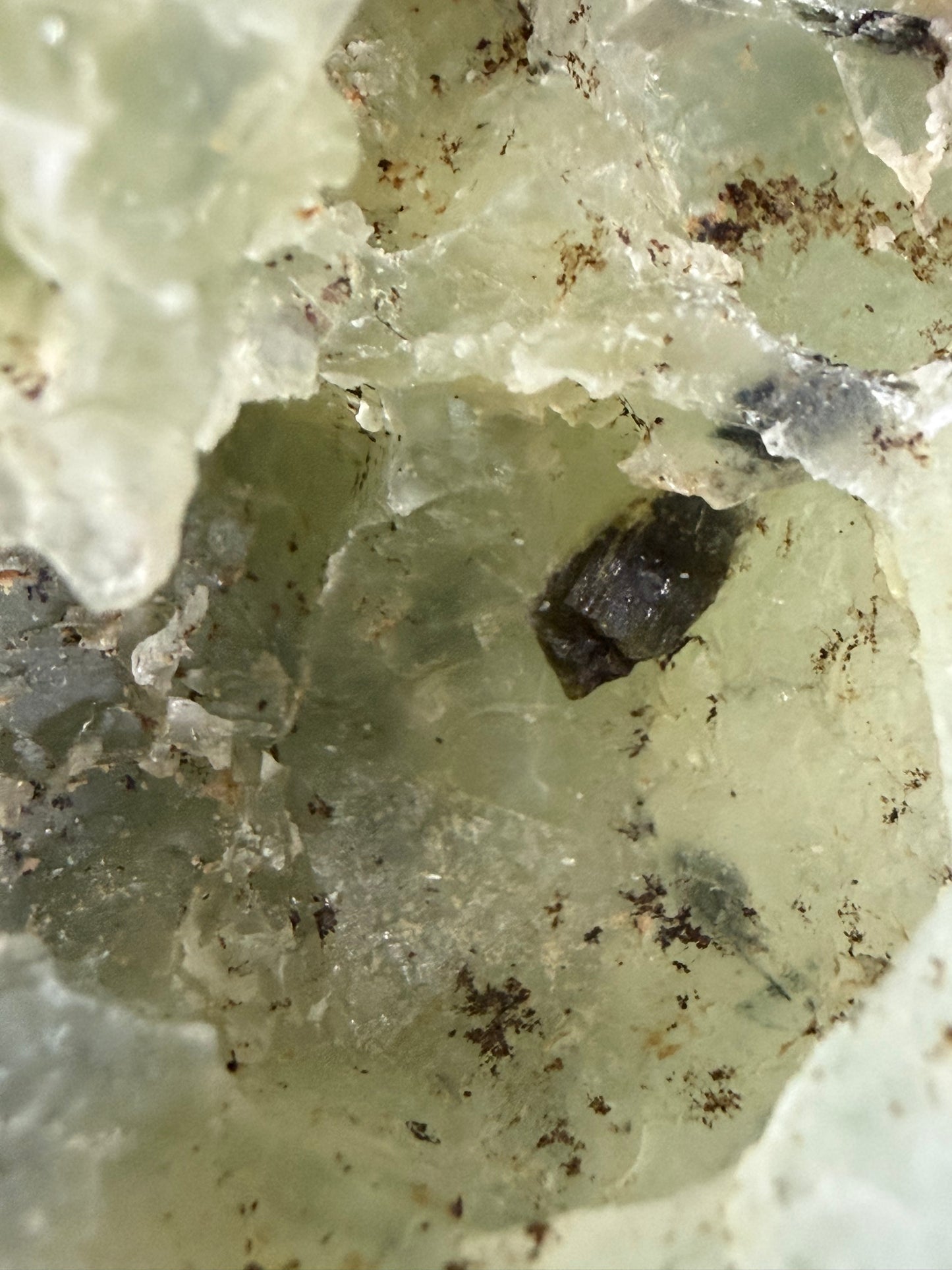 Prehnite with Epidote Inclusion Sphere D - 6cm