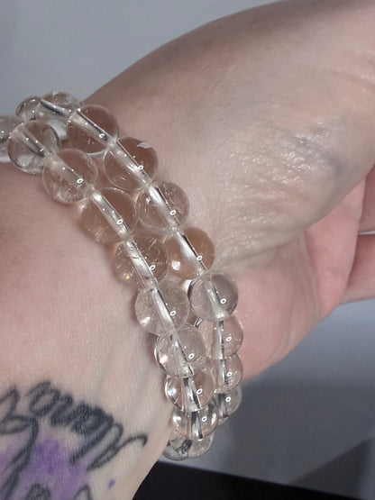 8mm High Quality Clear Quartz Bracelet Natural Quartz | Clarity, Energy Amplification & Balance