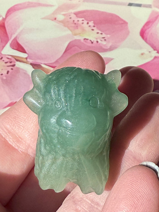 Highland Cow Green Aventurine