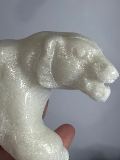 White Jade Polar Bear Crystal Carving – 13 cm | 547 g