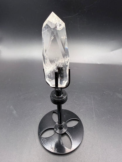 Clear Quartz Polyhedron on Rotating Stand
