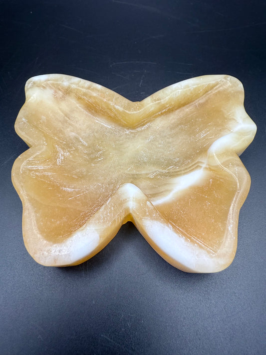 Yellow Calcite Butterfly Dish
