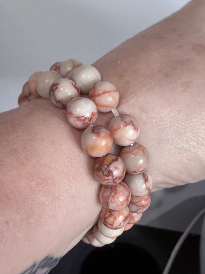 8mm Red Vein Jasper Bracelet Natural Jasper | Strength, Grounding & Stability