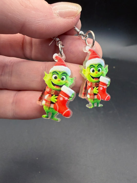 Grinch-Inspired Earrings