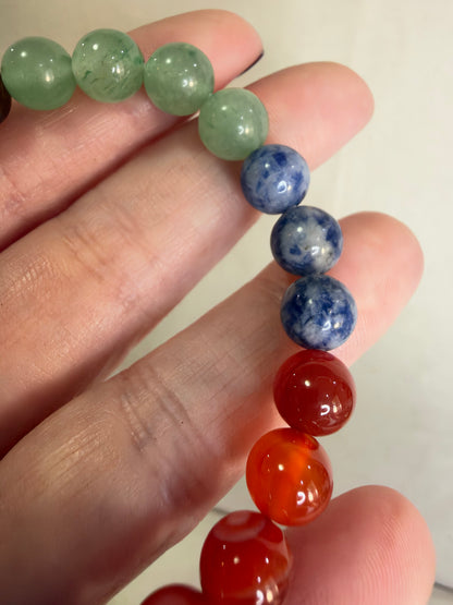 8mm Mixed Crystal Chakra Bracelet
