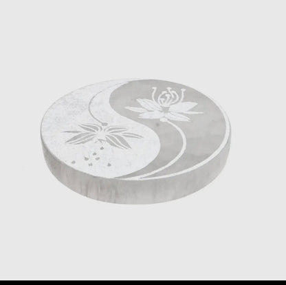 Extra Yin and Yang Circular Selenite Plate