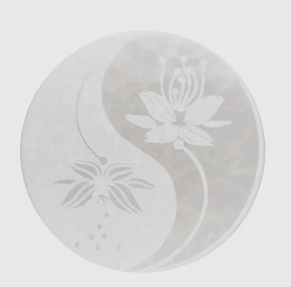 Extra Yin and Yang Circular Selenite Plate
