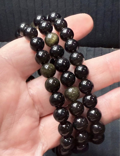 Gold Sheen Obsidian 8MM Bracelet