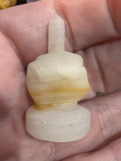 Crystal Middle Finger Carving – Approx. 3cm (Select Your Material)