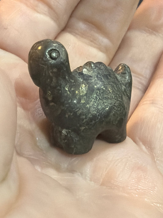 Mini Stegosaurus Pyrite Crystal Carving – 3cm