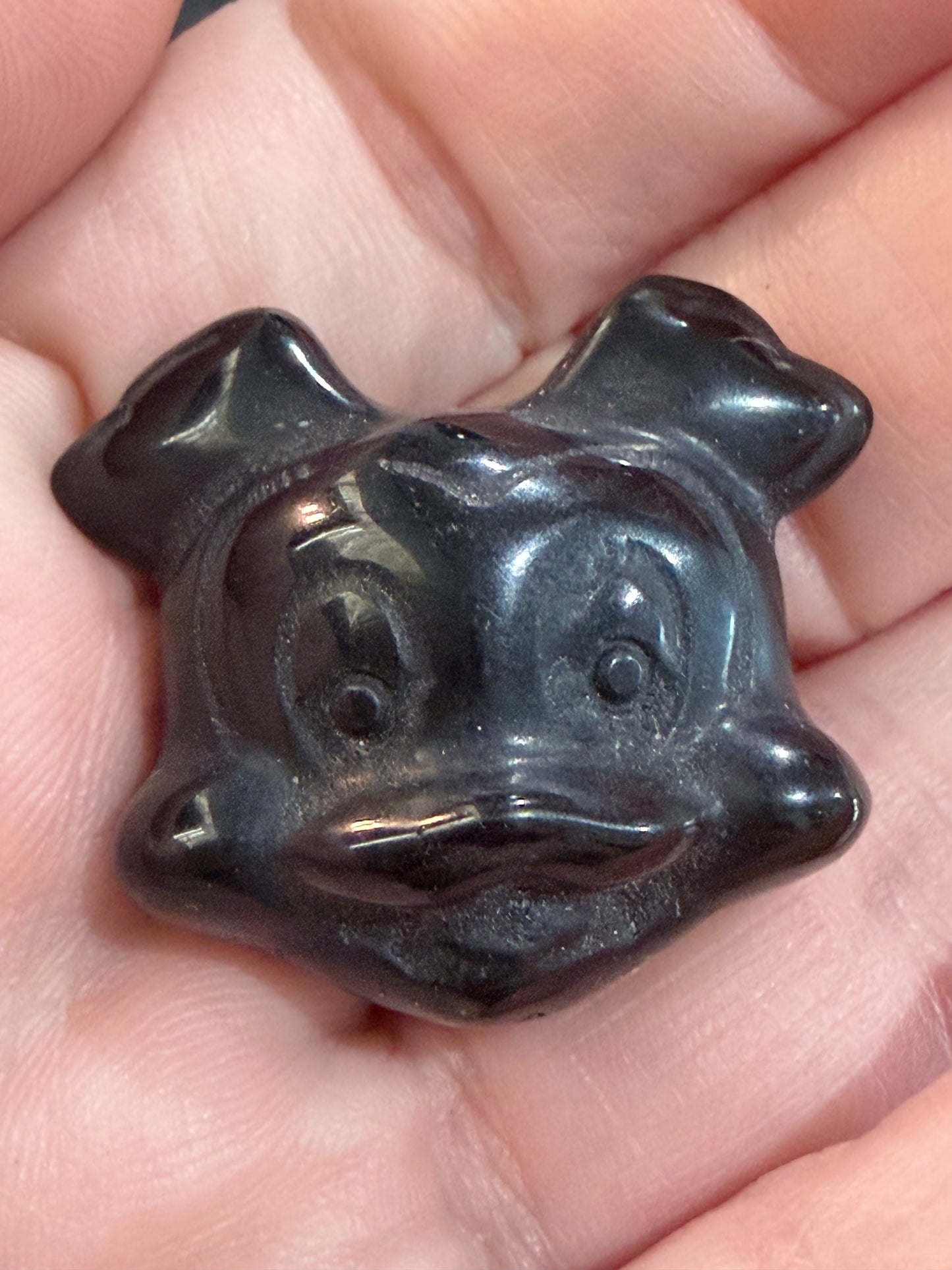Black Obsidian Dog Face Crystal Carving | 3–4cm
