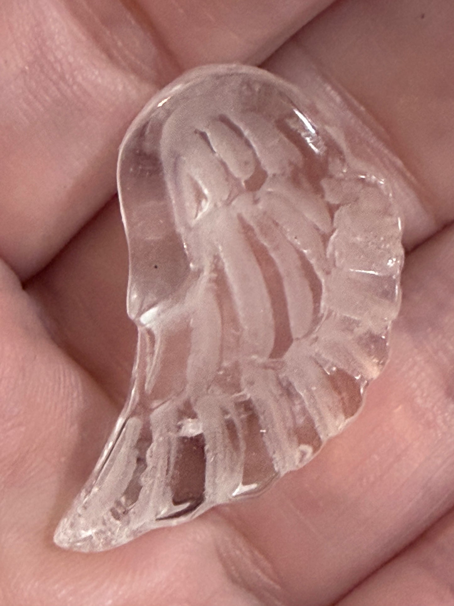 Angel Wing Carving 3cm Clear Quartz