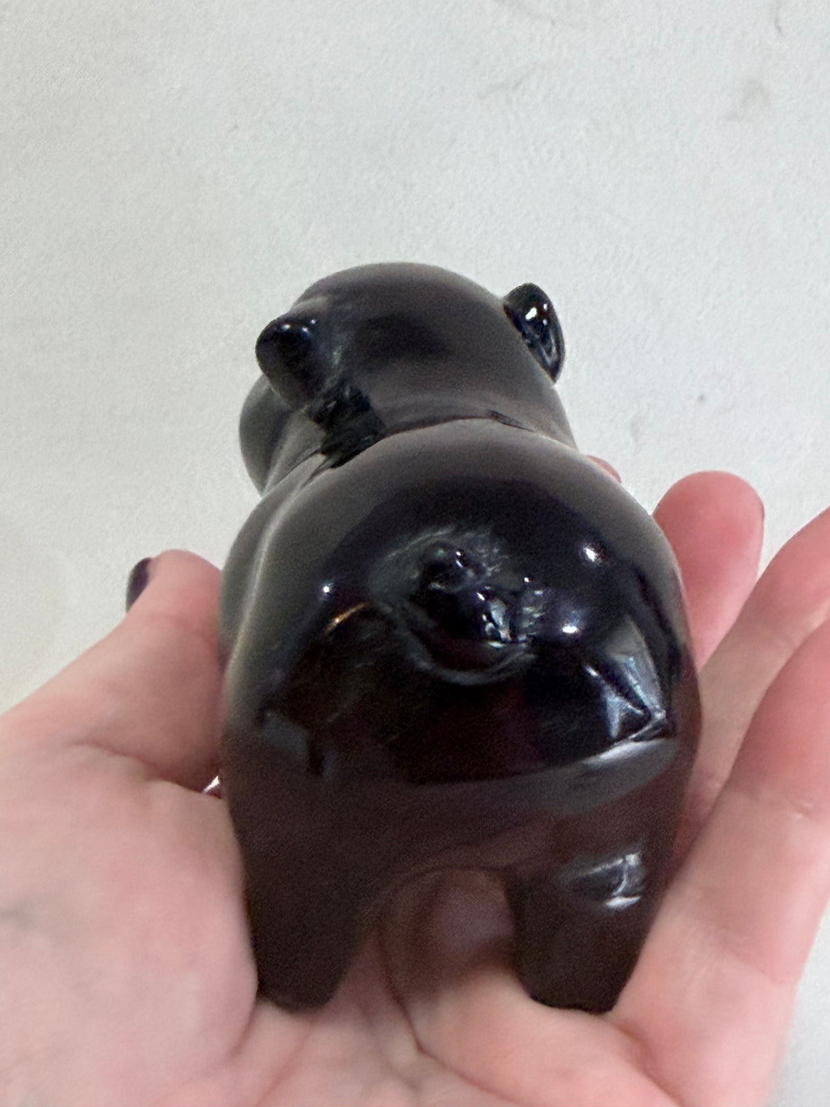Black Obsidian Pig Carving – 9.5 cm