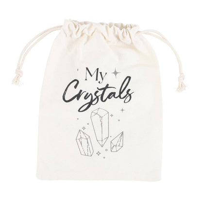 “My Crystals” Drawstring Pouch – Cotton Storage Bag (20cm)