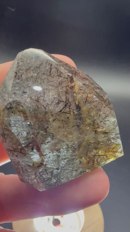 Black Rutile Quartz Freeform with Inclusions