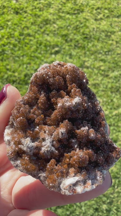 Manganese with Quartz Cluster