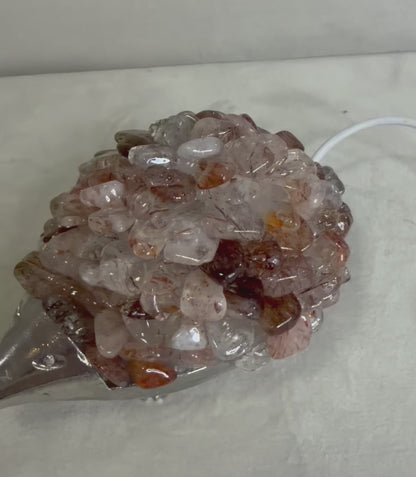 Copper Rutilated Quartz Echidna Colour Changing USB Lamp