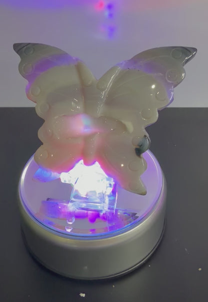 Agate Druzy Butterfly Carving with Acrylic Stand – 10cm | 135g