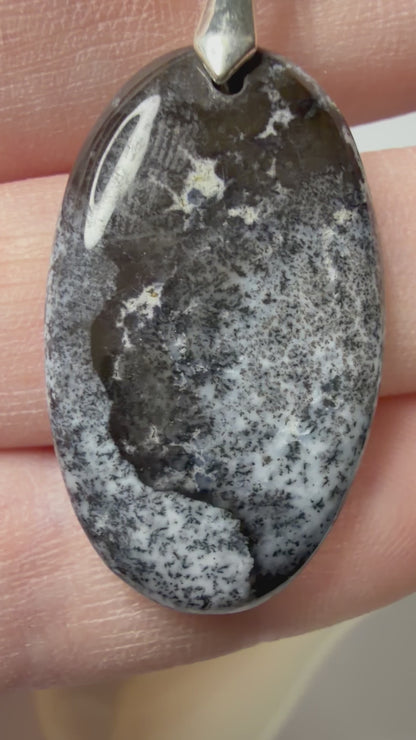 Dendritic Opal (Merlinite) Pendant Necklace