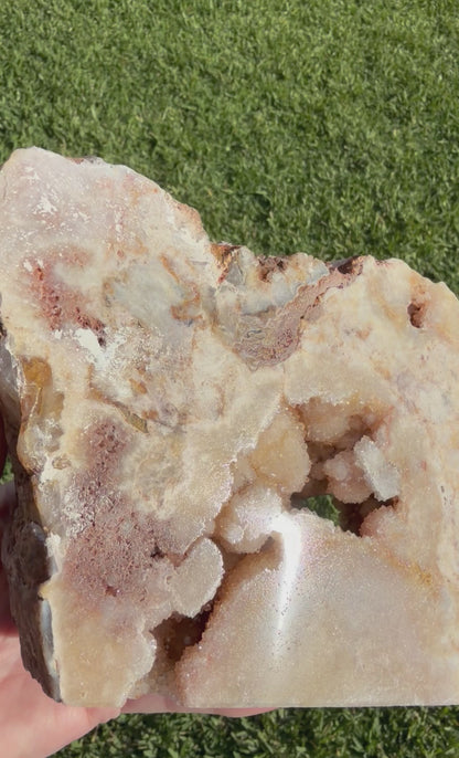 Pink Amethyst Druzy Freeform 1.8kg | Large Crystal Display Piece
