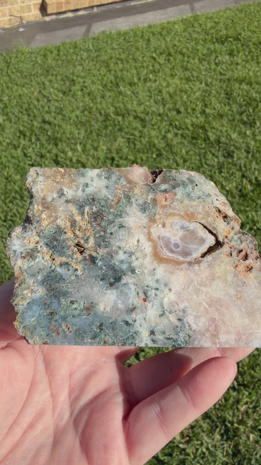 Pink Amethyst with Moss Inclusions Freeform 340g | Rare Druzy Specimen