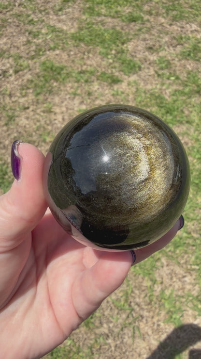 Gold Sheen Obsidian Sphere – 250g
