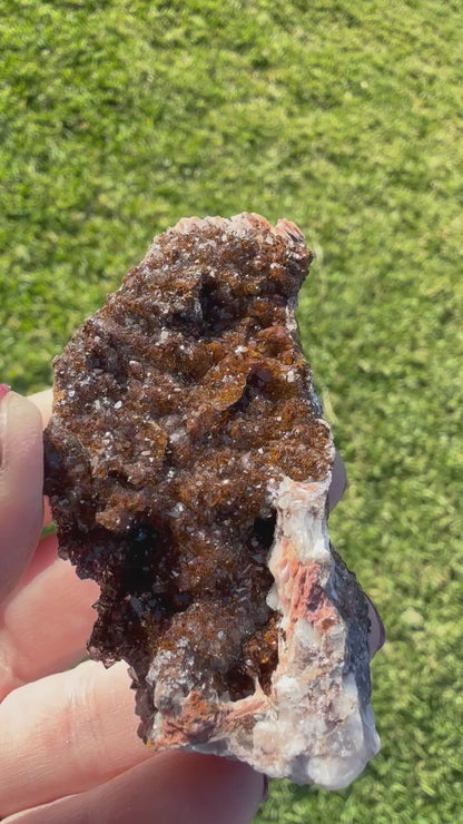 Manganese with Quartz Cluster