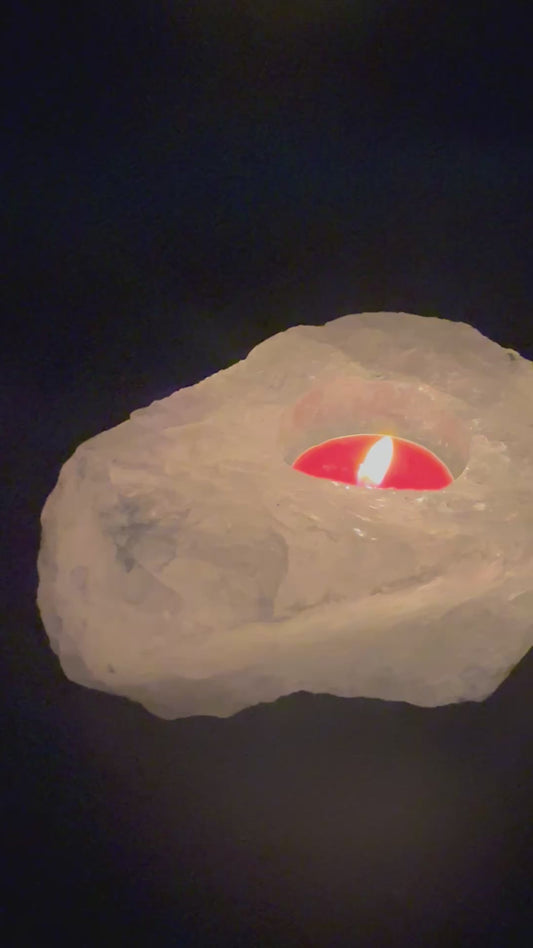 Clear Quartz Candle Holder