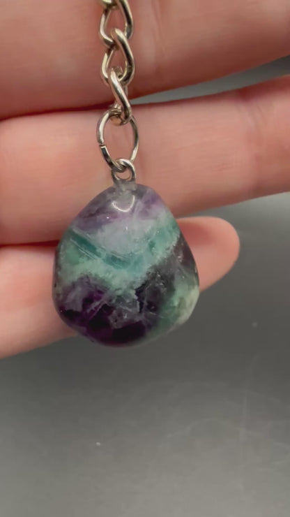 Rainbow Fluorite Keychain