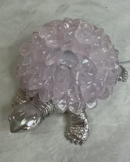 Rose Quartz Turtle Colour Changing USB Lamp
