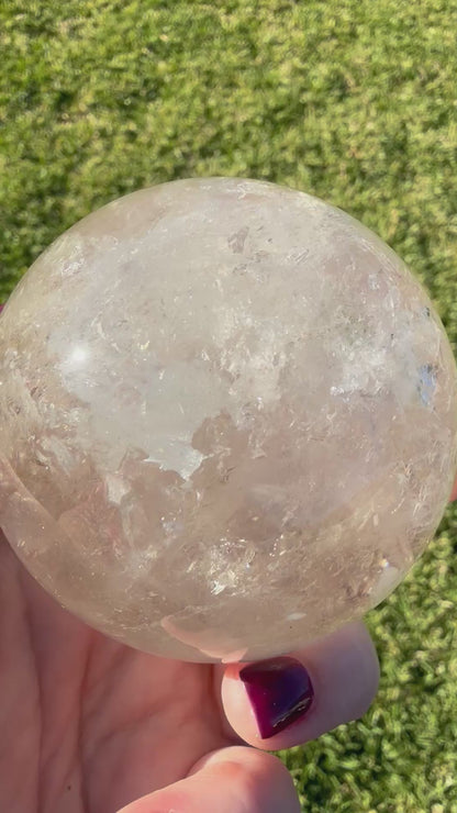 Clear Smokey Quartz Rainbow Sphere