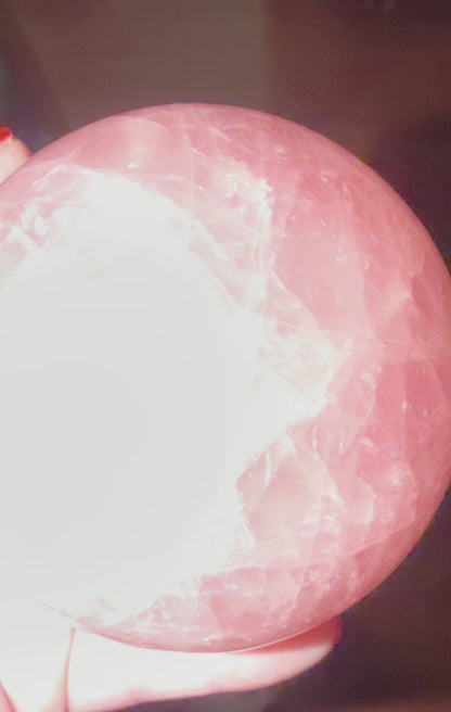 Madagascar Star Rose Quartz Sphere with Stand – 8.1 cm | 750 g