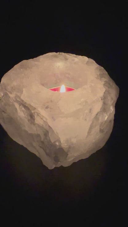 Clear Quartz Raw Candle Holder