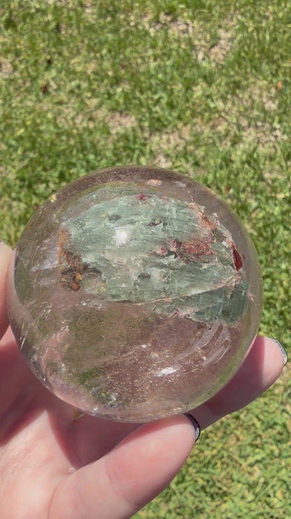 Lodolite (Garden Quartz) Sphere – 6.5cm | 366g