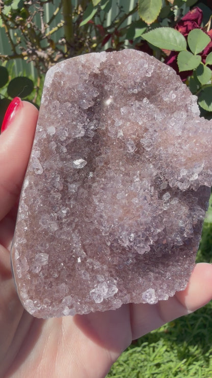 Lavender Amethyst Druzy Agate Freeform – Crystal Cave Formation (310g)