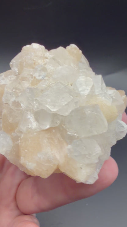 Apophyllite with Peach Stilbite Crystal Cluster