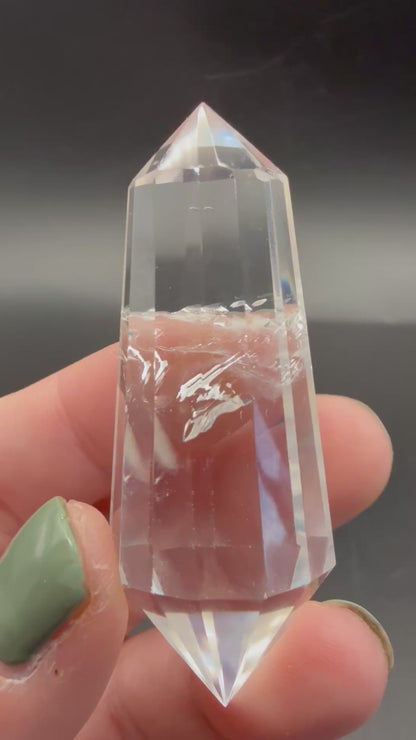 💎 Clear Quartz Phantom Vogel Wand – 38 g | 6.2 × 2.3 cm